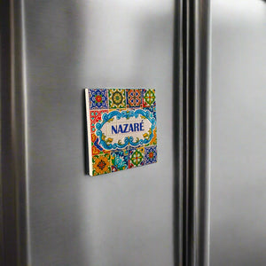 Nazaré Kühlschrankmagnet – Portugiesisches Andenken mit Fliesenmotiv aus der Surf-Hauptstadt Europas