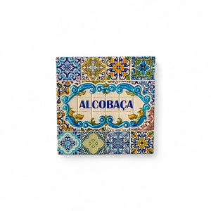 Aimant de réfrigérateur Alcobaça – Souvenir inspiré des carreaux portugais du centre du Portugal