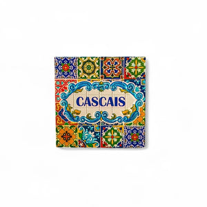 Aimant de réfrigérateur Cascais – Souvenir inspiré des carreaux portugais de la côte de Lisbonne