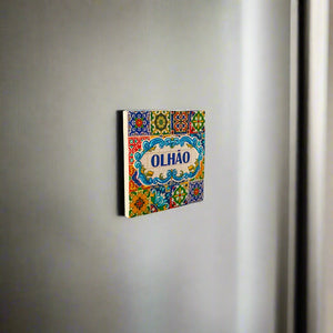Olhão Fridge Magnet – Portuguese Tile-Inspired Souvenir from Algarve