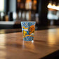 Algarve Shot Glass Souvenir with Coastal Landscape and Blue Azulejo Motifs