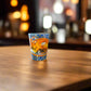 Algarve Shot Glass Souvenir with Coastal Landscape and Blue Azulejo Motifs