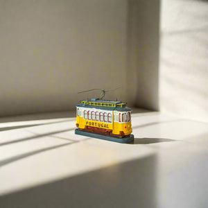 Lisbon Landmark Polyresin Tram – Portugal Yellow Tram Souvenir Miniature