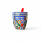 Algarve Ceramic Espresso Cup with Coastal Landscape, Traditional Tile Motifs and Red Spoon – Gift Box Included