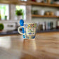Portugal Ceramic Espresso Cup with Galo de Barcelos, Sardines, Colorful Tile Pattern and Blue Spoon – Gift Box Included