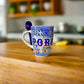 Portugiesische Souvenir-Keramiktasse mit traditionellen blauen Fliesenmotiven und dunkelblauem Löffel – Geschenkbox inklusive

