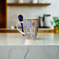 Portugal Keramik-Souvenirtasse mit farbigem traditionellem Azulejo-Fliesenmuster und Löffel – Geschenkbox inklusive

