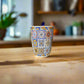 Portugal Keramik-Souvenirtasse mit farbigem traditionellem Azulejo-Fliesenmuster und Löffel – Geschenkbox inklusive

