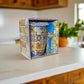 Portugal Keramik-Souvenirtasse mit mehrfarbigem Azulejo-Mosaikmuster und Löffel – Geschenkbox inklusive

