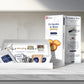 Complete Lisbon pastel de nata cooking kit with ingredients, molds and packaging displayed