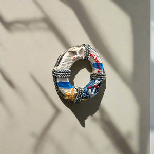 Vilamoura Magnet in Lifebuoy Shape with Anchor, Starfish & Seagull
