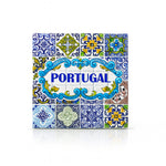 Decorative tile with Portuguese design and the word 'Portugal'