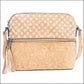 Bolso Bandolera de Corcho Natural para Mujer con Bolsillo de Cremallera y Borla BAG-2218