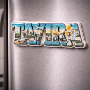 tavira magnet placed on a fridge surface