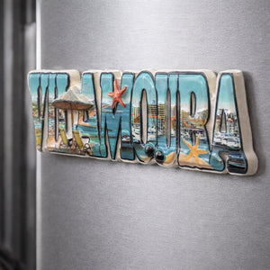 vilamoura magnet placed on a fridge surface