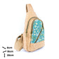 Bandolera de corcho con panel frontal estampado BOLSO-2369